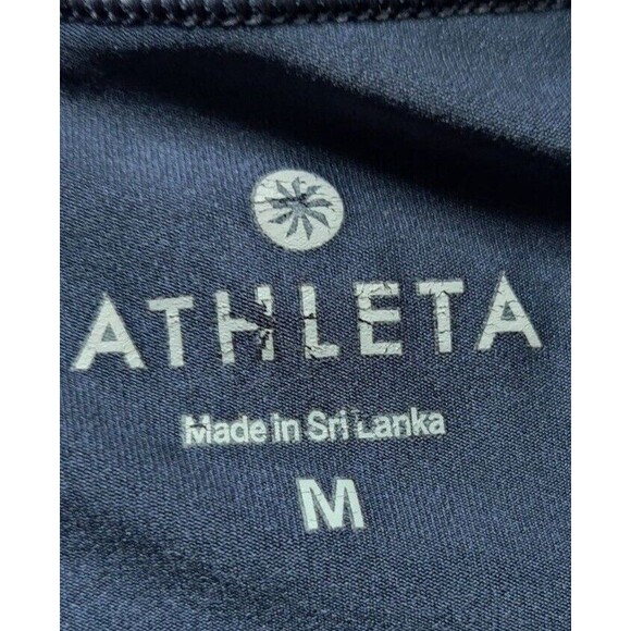 Athleta Fastest Track Womens Med Navy Blue Long Sleeve Activewear Athletic Shirt - Picture 5 of 9